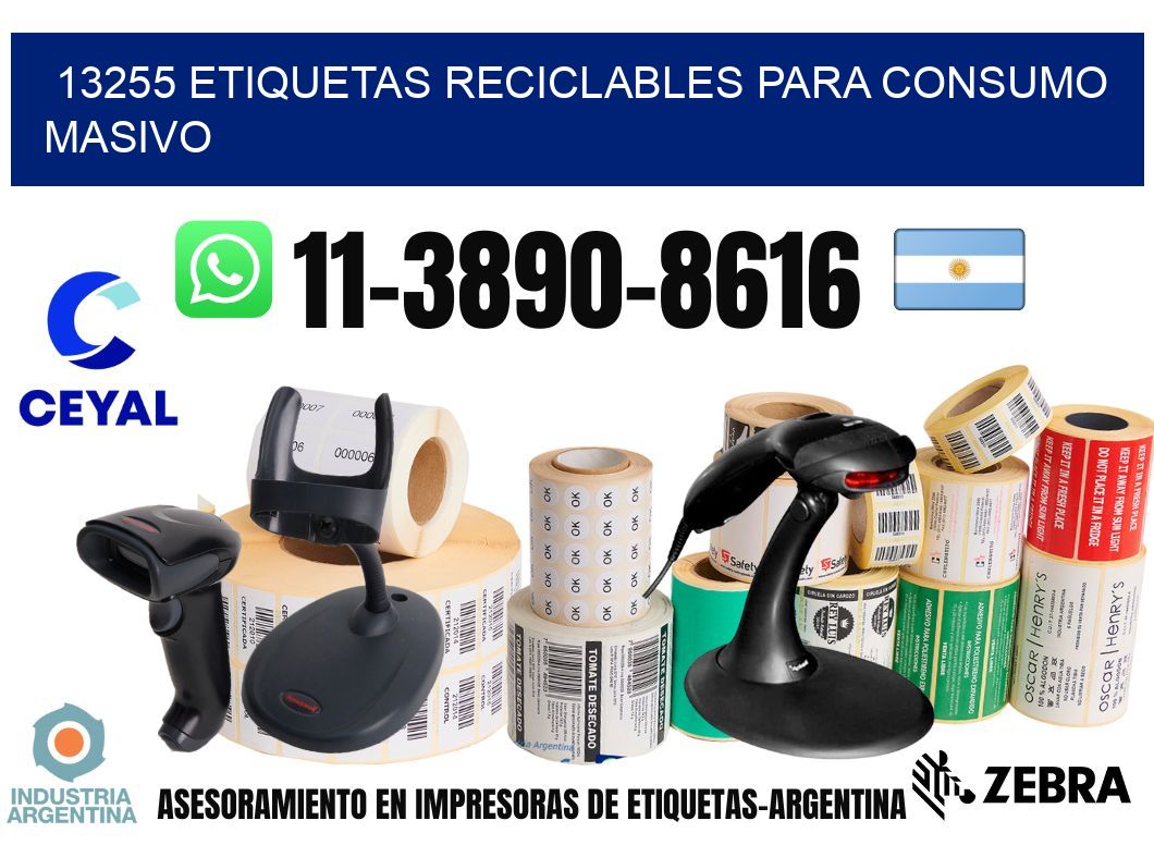 13255 Etiquetas reciclables para consumo masivo