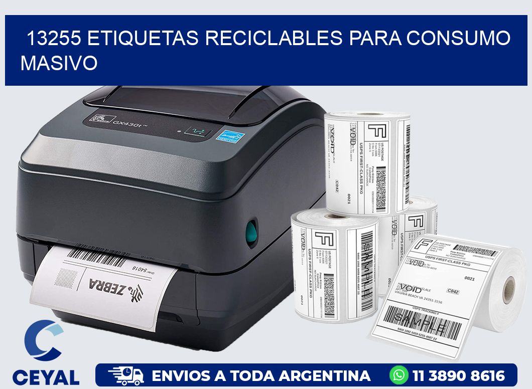 13255 Etiquetas reciclables para consumo masivo