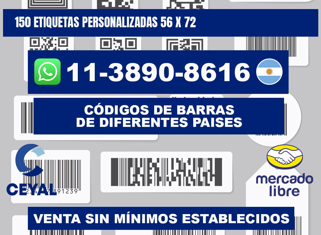 150 ETIQUETAS PERSONALIZADAS 56 x 72