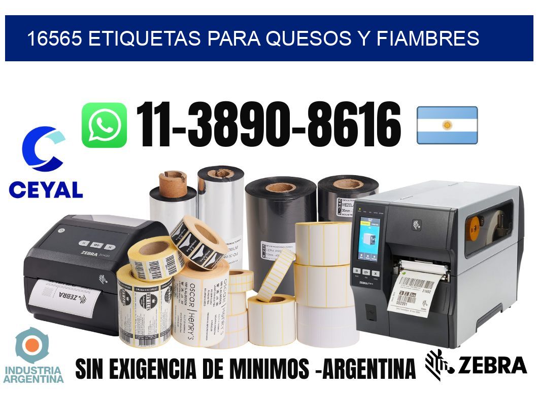 16565 Etiquetas para quesos y fiambres
