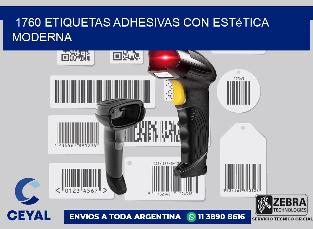 1760 Etiquetas adhesivas con estética moderna