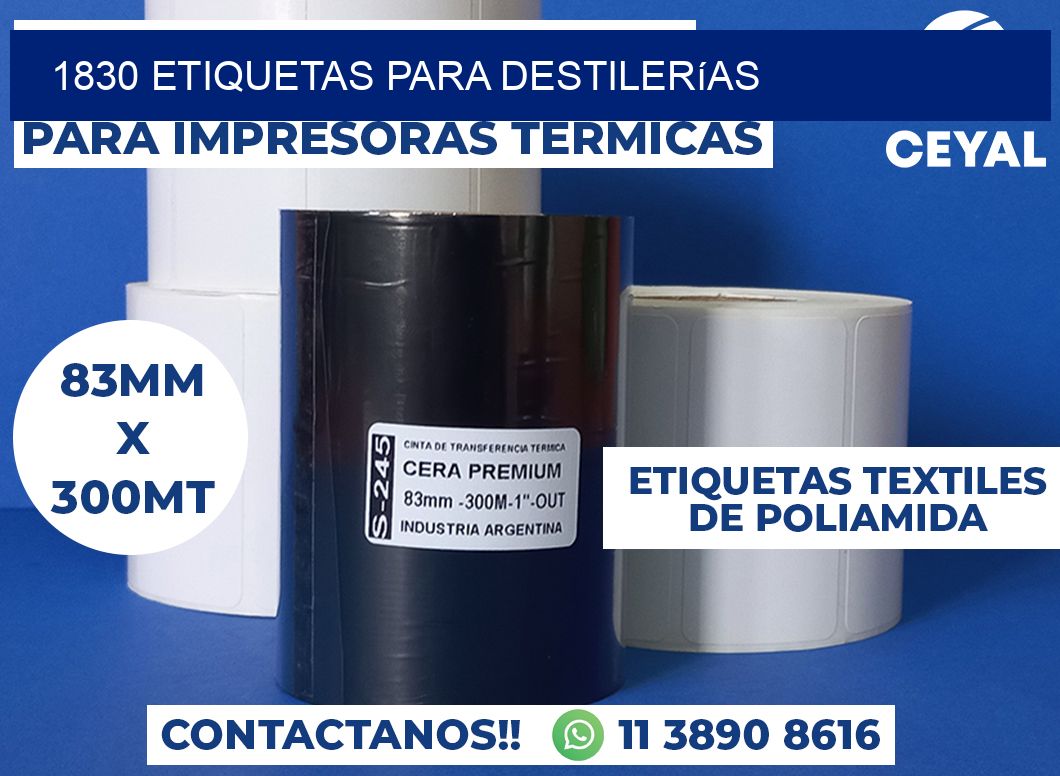1830 Etiquetas para destilerías