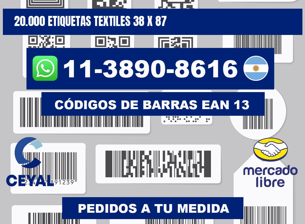 20.000 ETIQUETAS TEXTILES 38 x 87