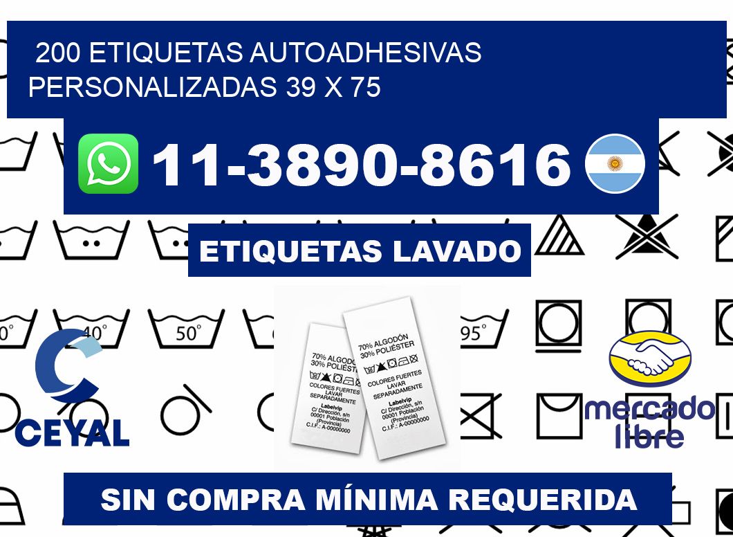 200 Etiquetas autoadhesivas personalizadas 39 x 75