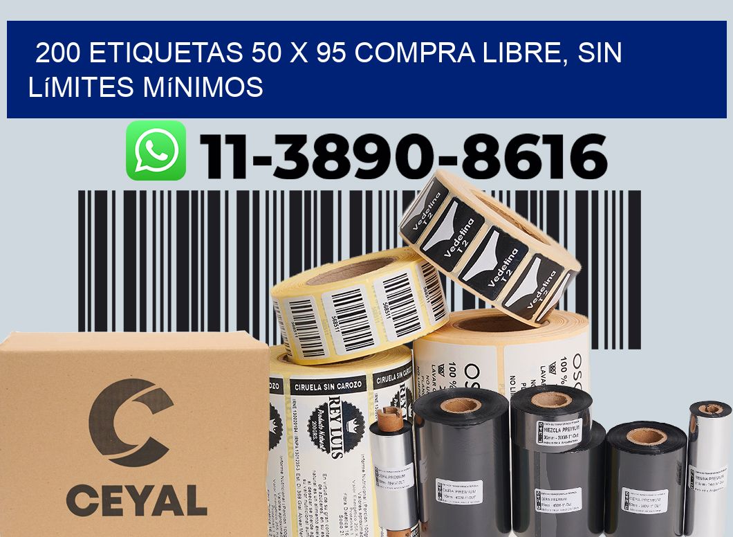 200 etiquetas 50 x 95 Compra libre, sin límites mínimos