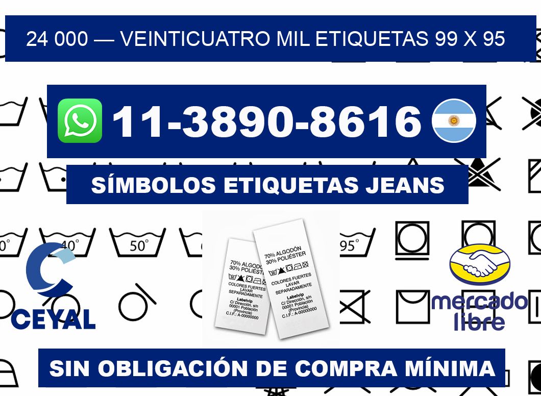 24 000 — veinticuatro mil etiquetas 99 x 95