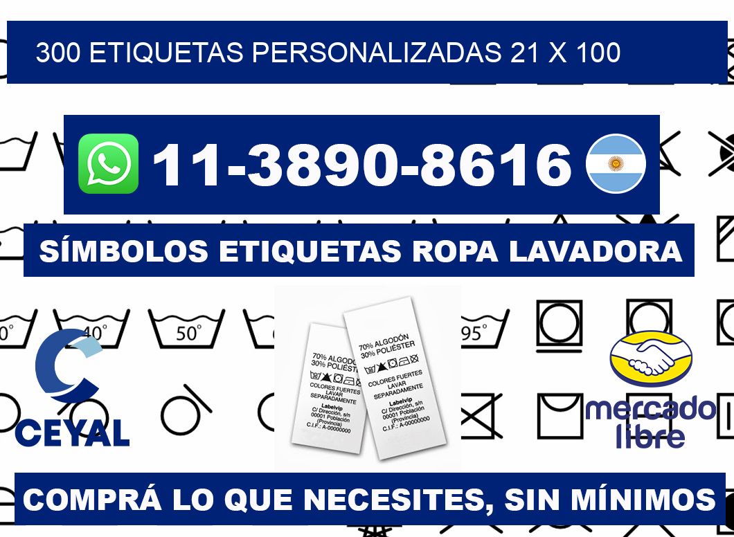 300 ETIQUETAS PERSONALIZADAS 21 x 100