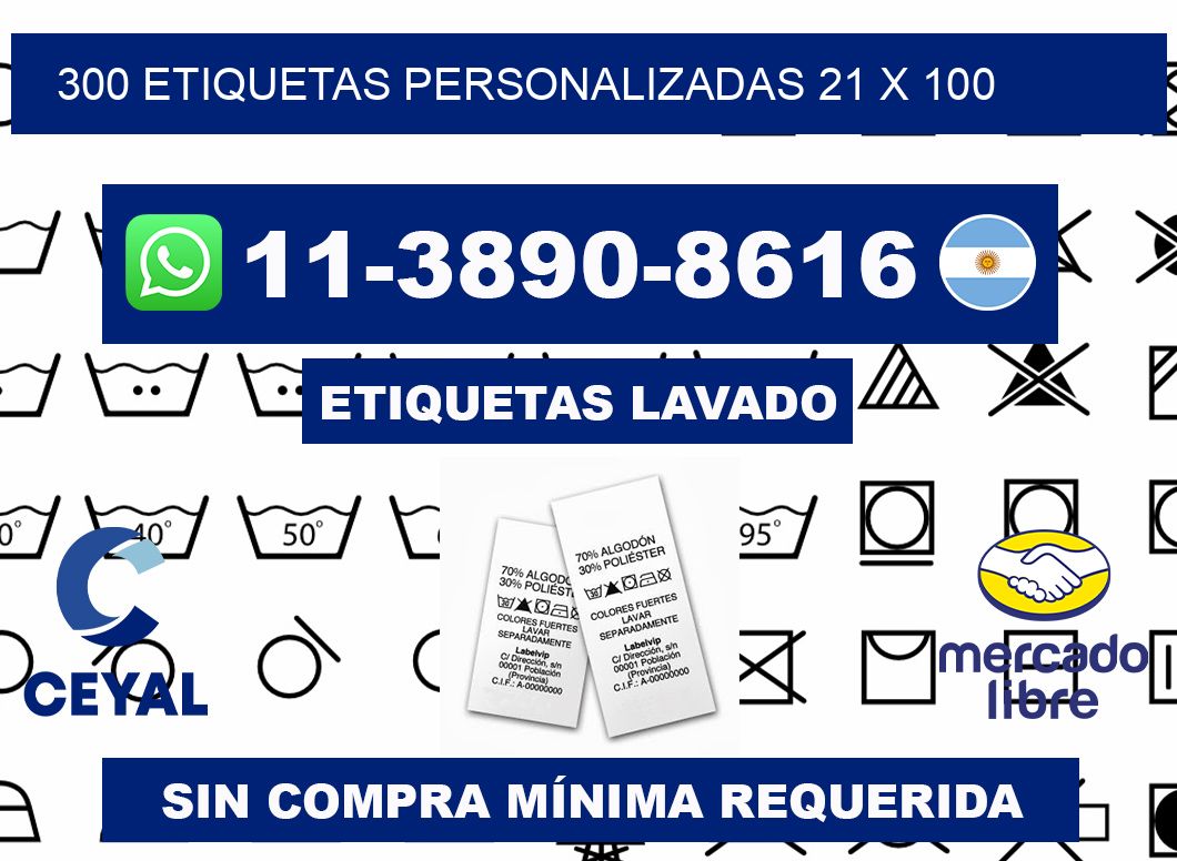 300 ETIQUETAS PERSONALIZADAS 21 x 100