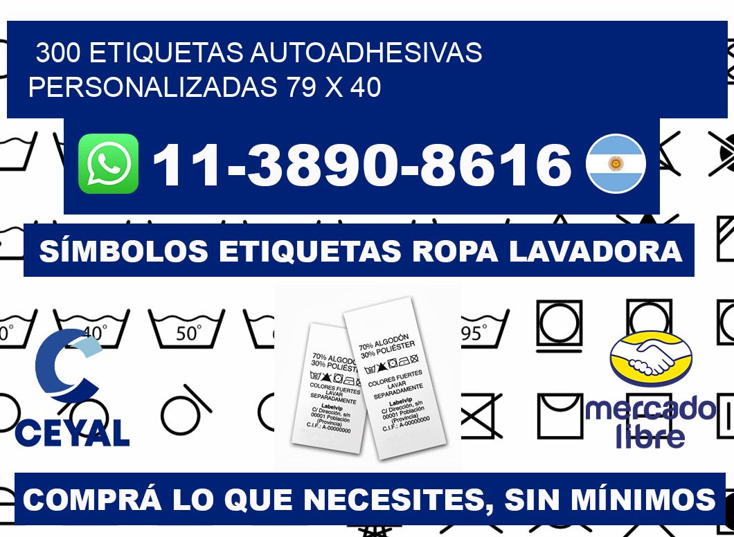 300 Etiquetas autoadhesivas personalizadas 79 x 40