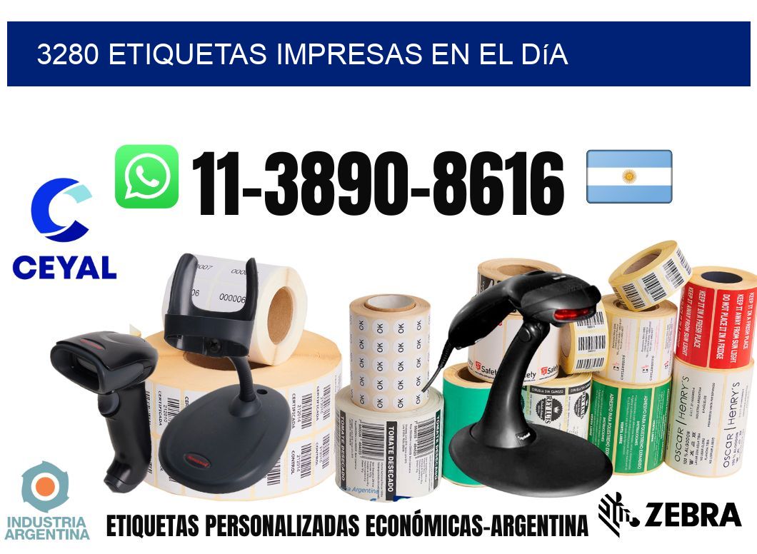 3280 Etiquetas impresas en el día