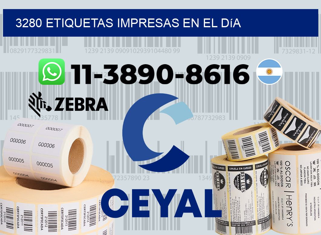 3280 Etiquetas impresas en el día