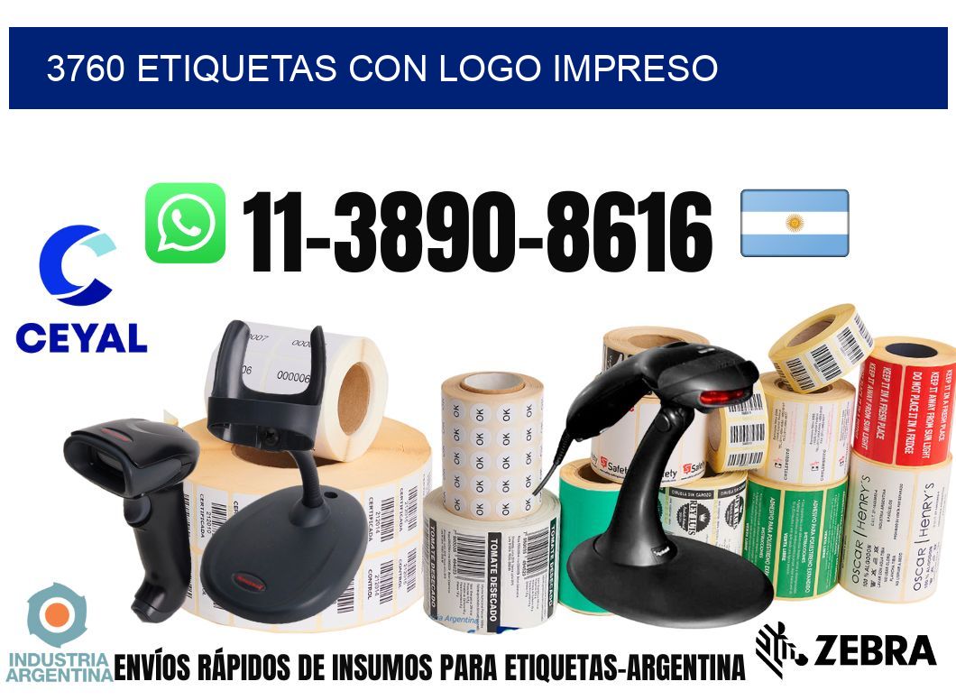 3760 Etiquetas con logo impreso