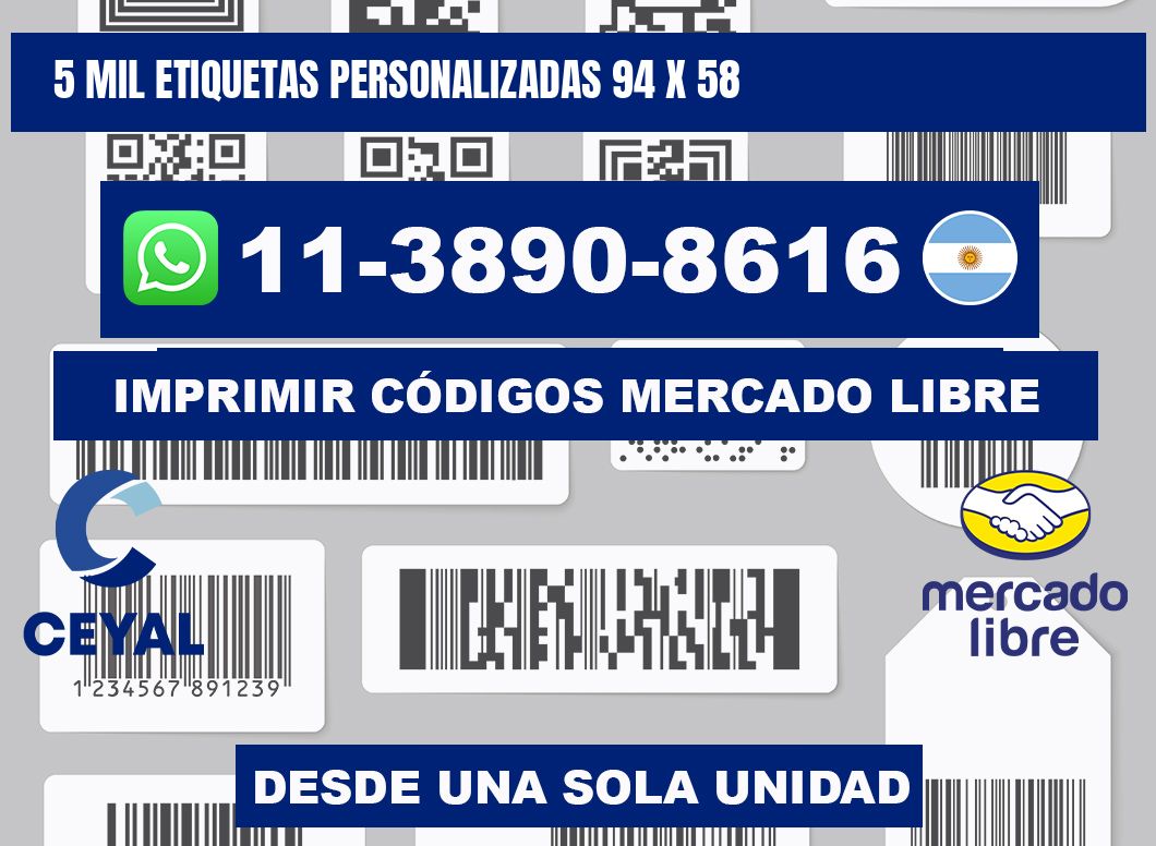 5 mil etiquetas personalizadas 94 x 58