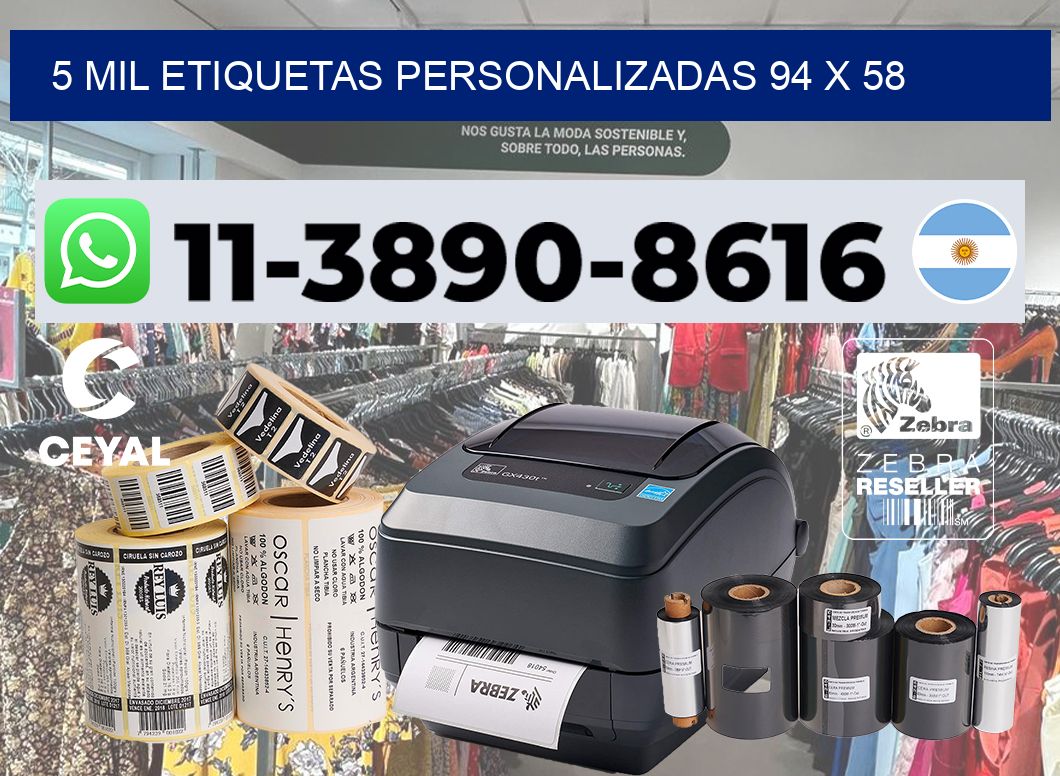 5 mil etiquetas personalizadas 94 x 58
