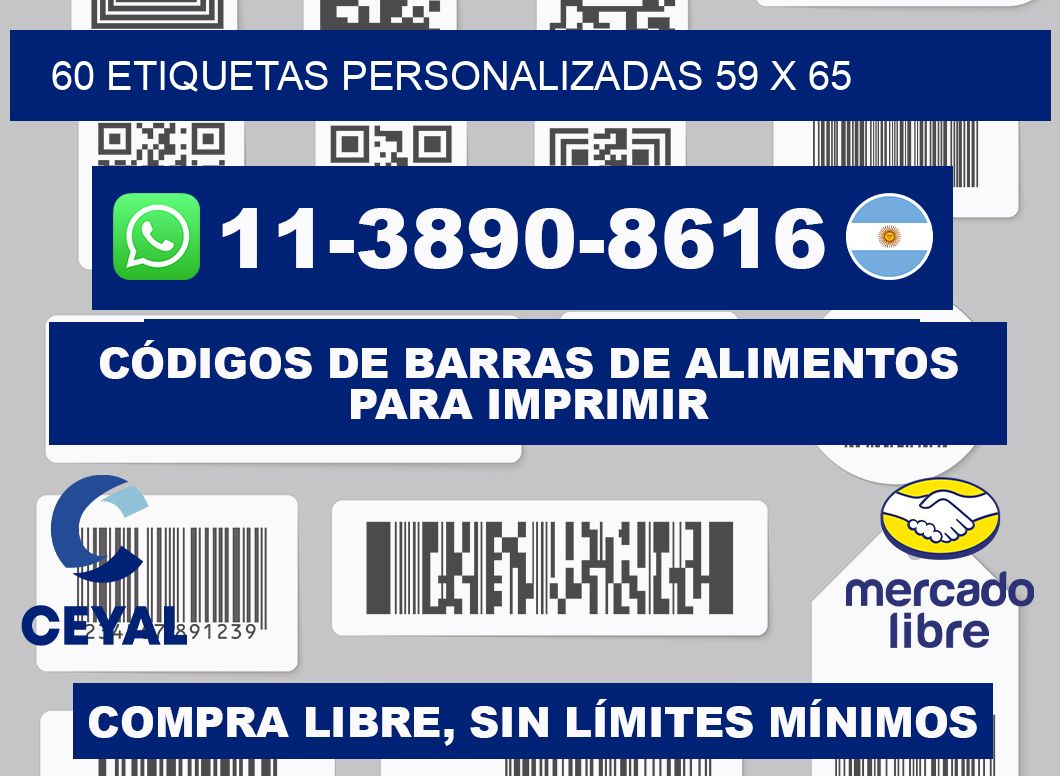 60 ETIQUETAS PERSONALIZADAS 59 x 65
