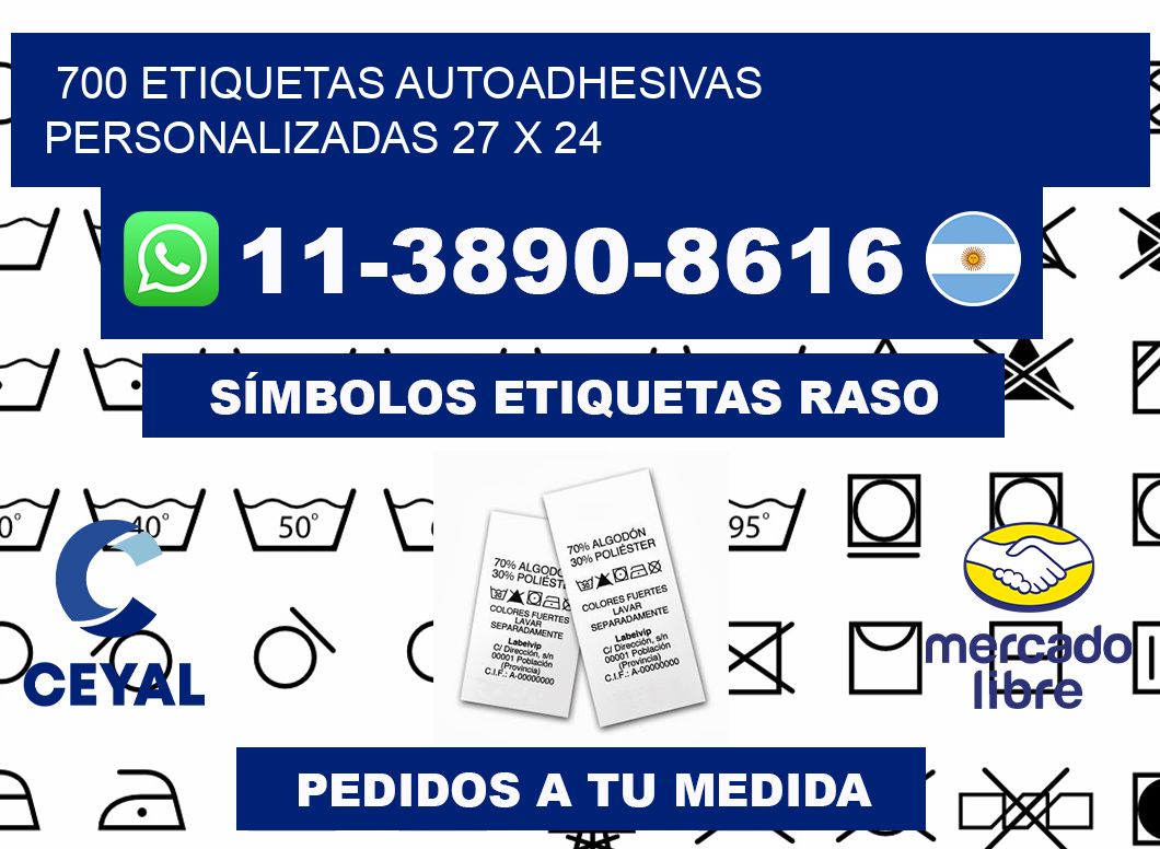 700 Etiquetas autoadhesivas personalizadas 27 x 24