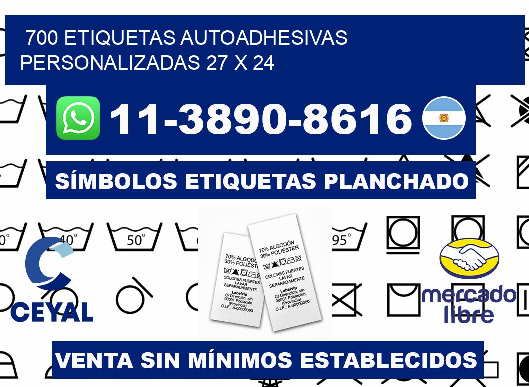 700 Etiquetas autoadhesivas personalizadas 27 x 24