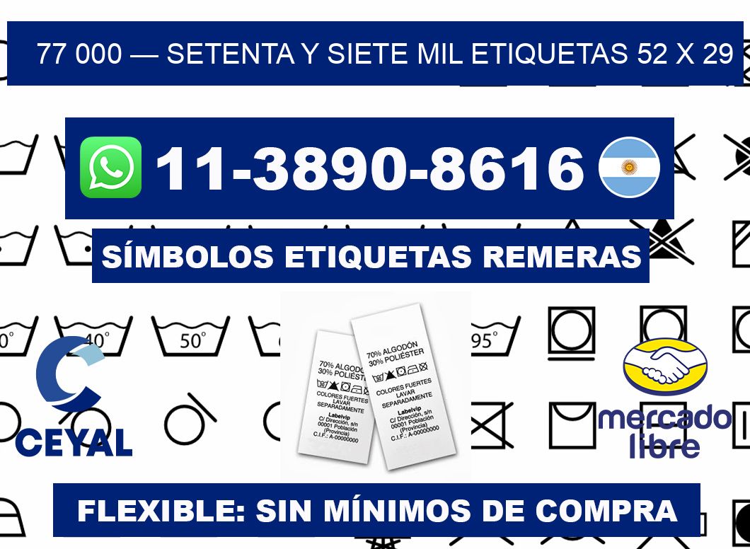 77 000 — setenta y siete mil etiquetas 52 x 29