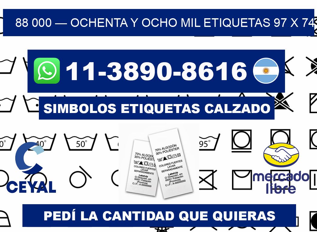 88 000 — ochenta y ocho mil etiquetas 97 x 74