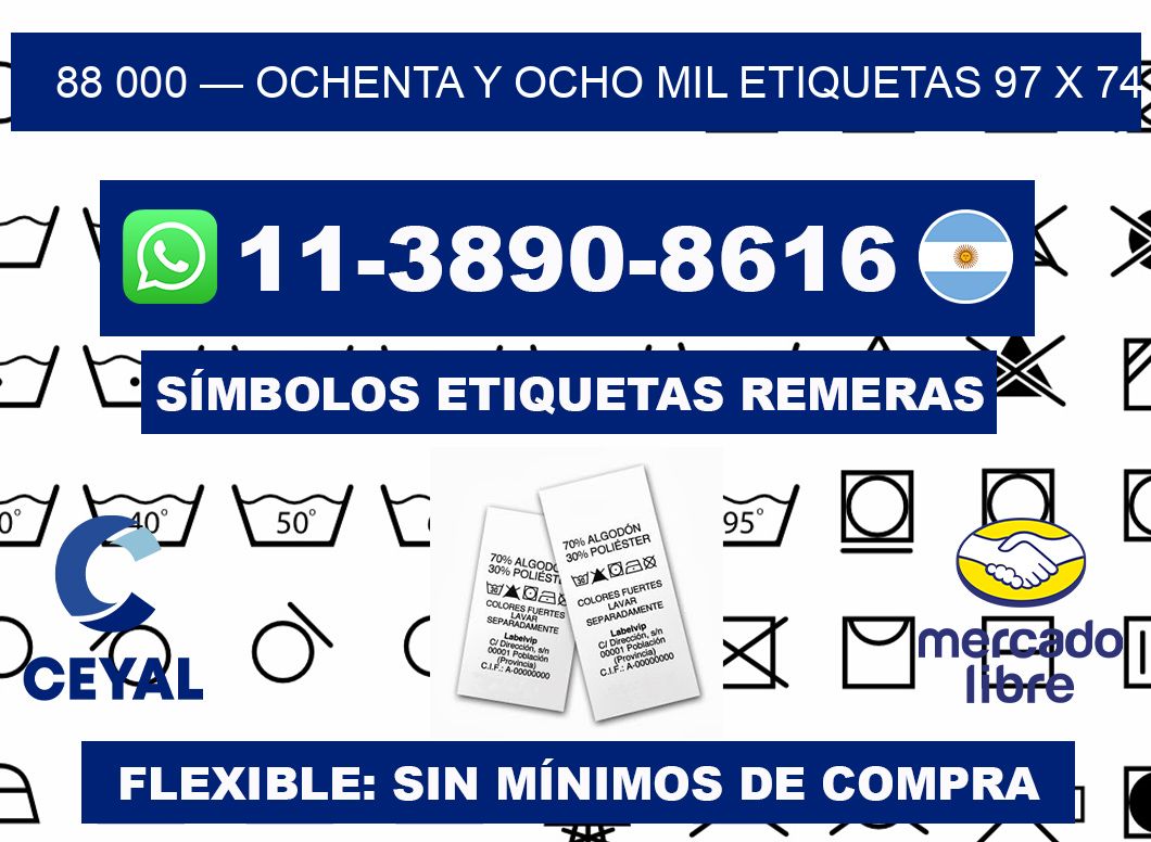 88 000 — ochenta y ocho mil etiquetas 97 x 74