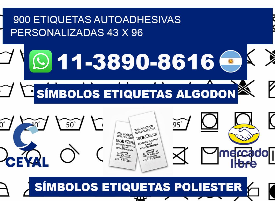 900 Etiquetas autoadhesivas personalizadas 43 x 96