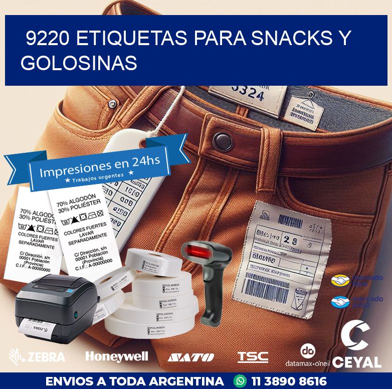 9220 Etiquetas para snacks y golosinas