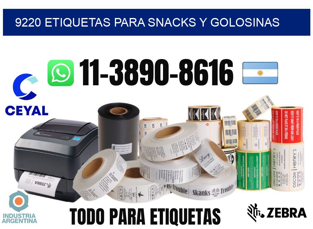 9220 Etiquetas para snacks y golosinas