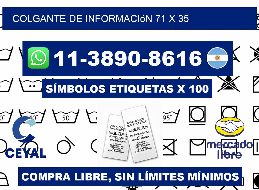 Colgante de información 71 x 35