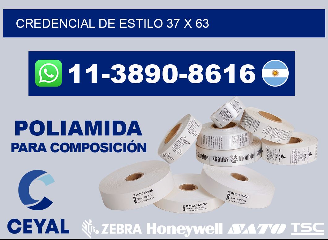 Credencial de estilo 37 x 63