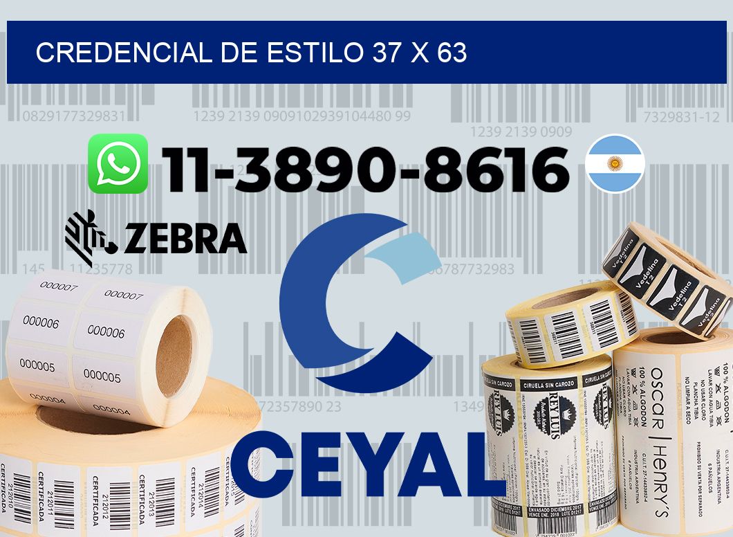 Credencial de estilo 37 x 63