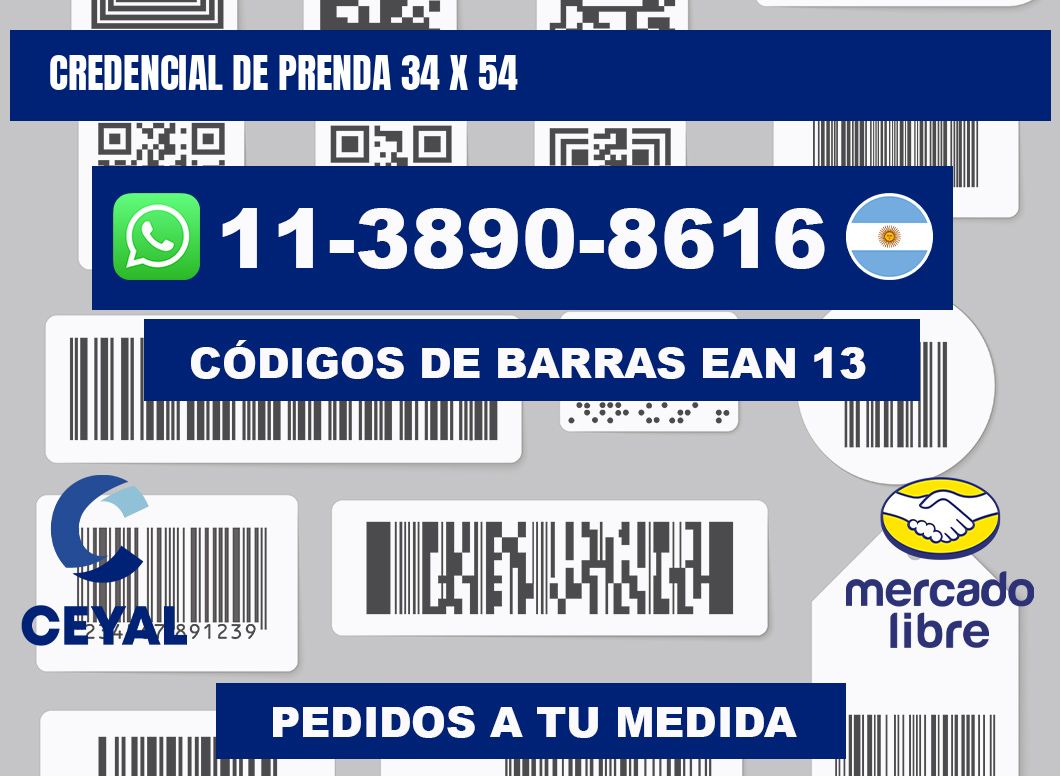 Credencial de prenda 34 x 54