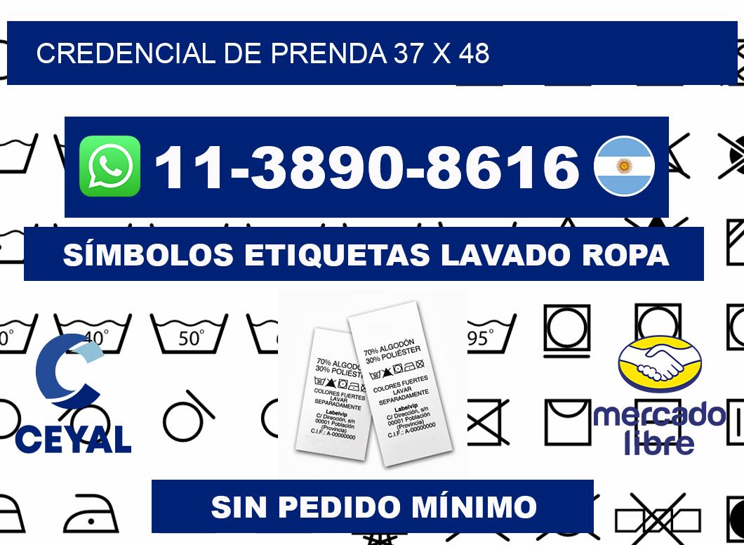 Credencial de prenda 37 x 48