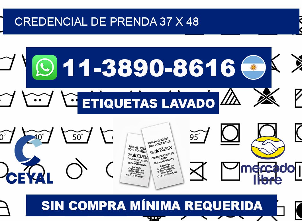 Credencial de prenda 37 x 48