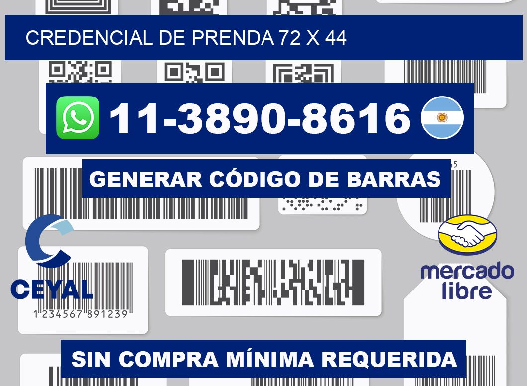 Credencial de prenda 72 x 44