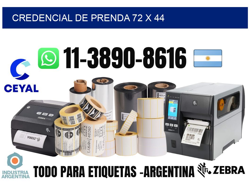 Credencial de prenda 72 x 44