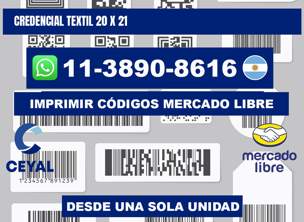 Credencial textil 20 x 21