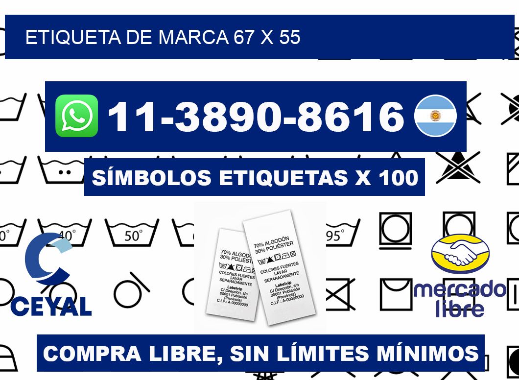 Etiqueta de marca 67 x 55