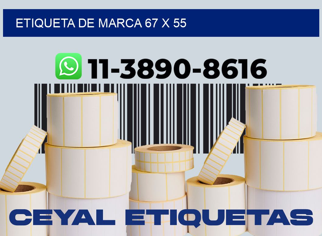 Etiqueta de marca 67 x 55