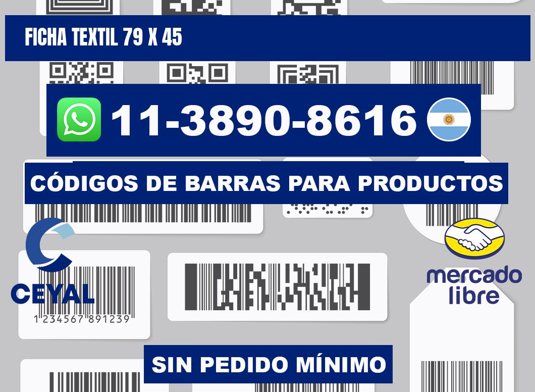 Ficha textil 79 x 45