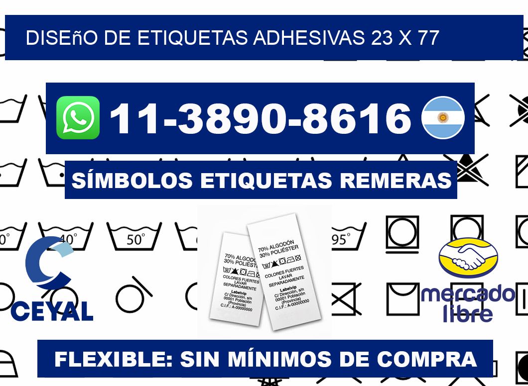 diseño de etiquetas adhesivas 23 x 77