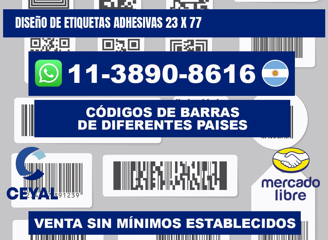 diseño de etiquetas adhesivas 23 x 77