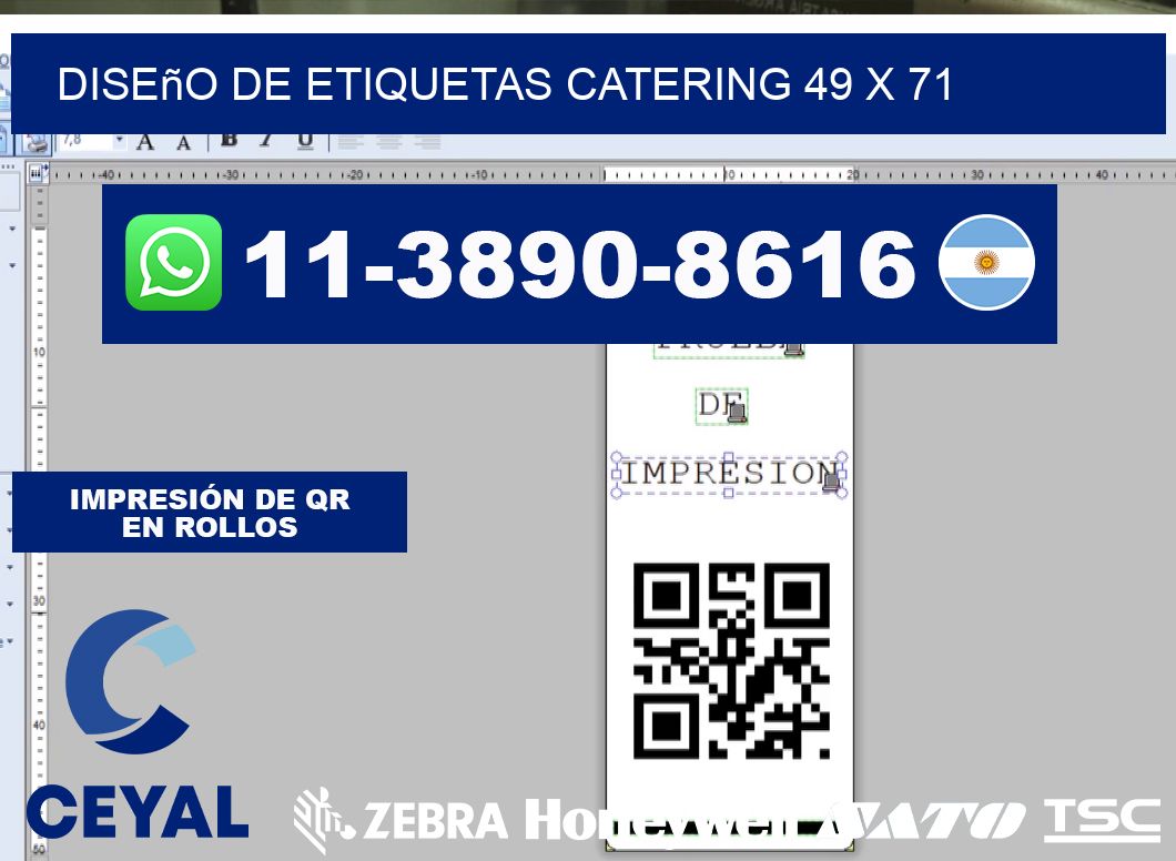 diseño de etiquetas catering 49 x 71