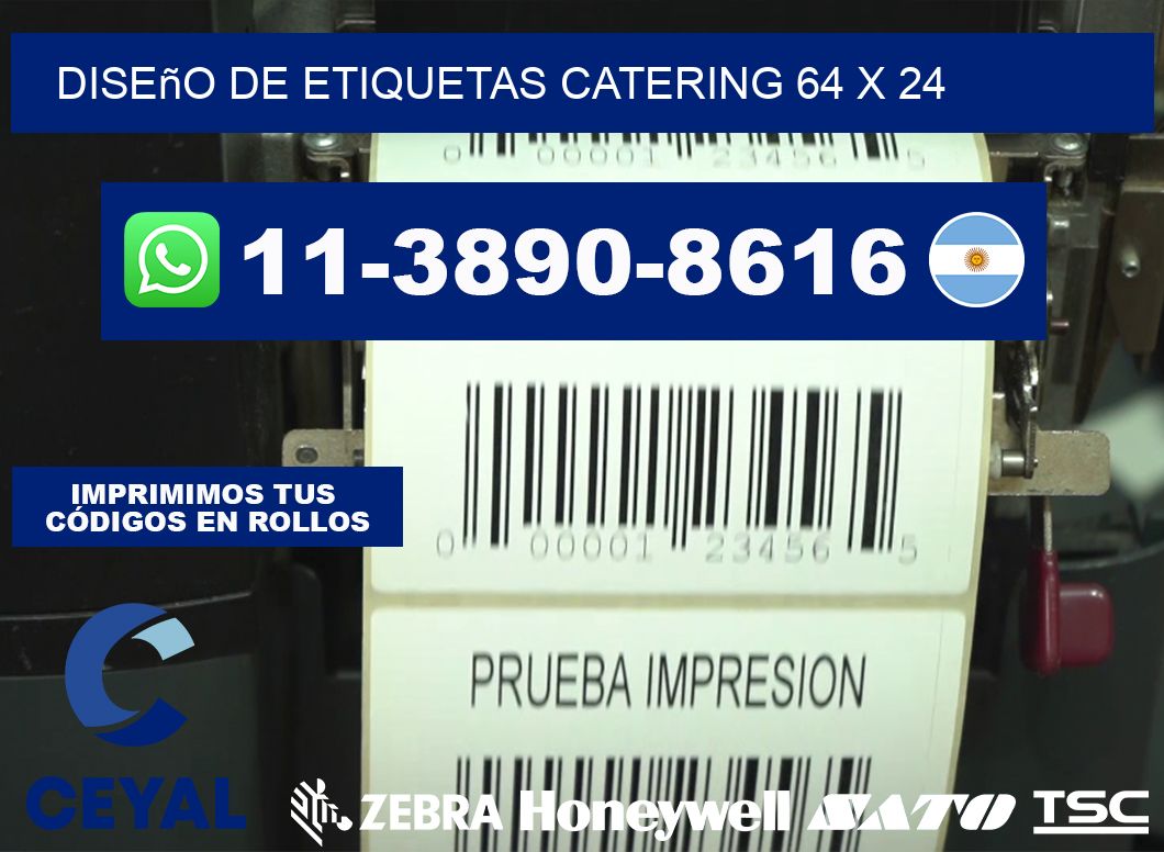 diseño de etiquetas catering 64 x 24