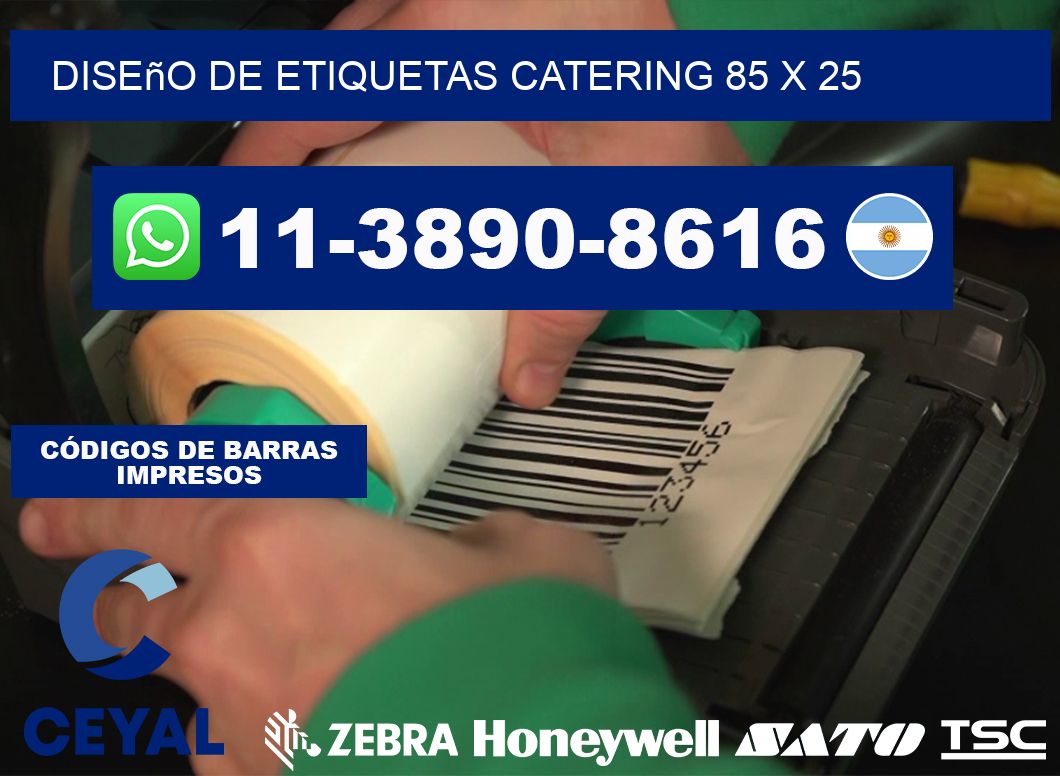 diseño de etiquetas catering 85 x 25