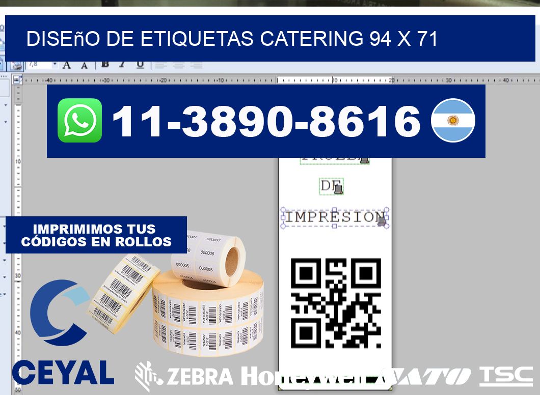 diseño de etiquetas catering 94 x 71