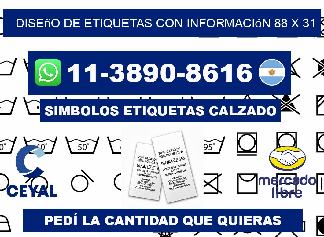 diseño de etiquetas con información 88 x 31
