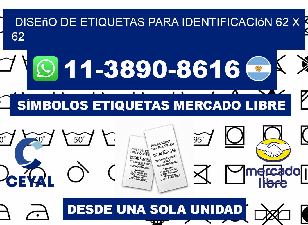 diseño de etiquetas para identificación 62 x 62