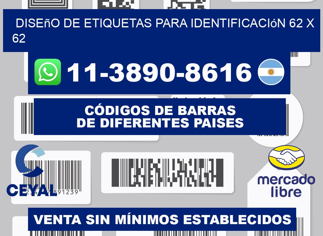 diseño de etiquetas para identificación 62 x 62