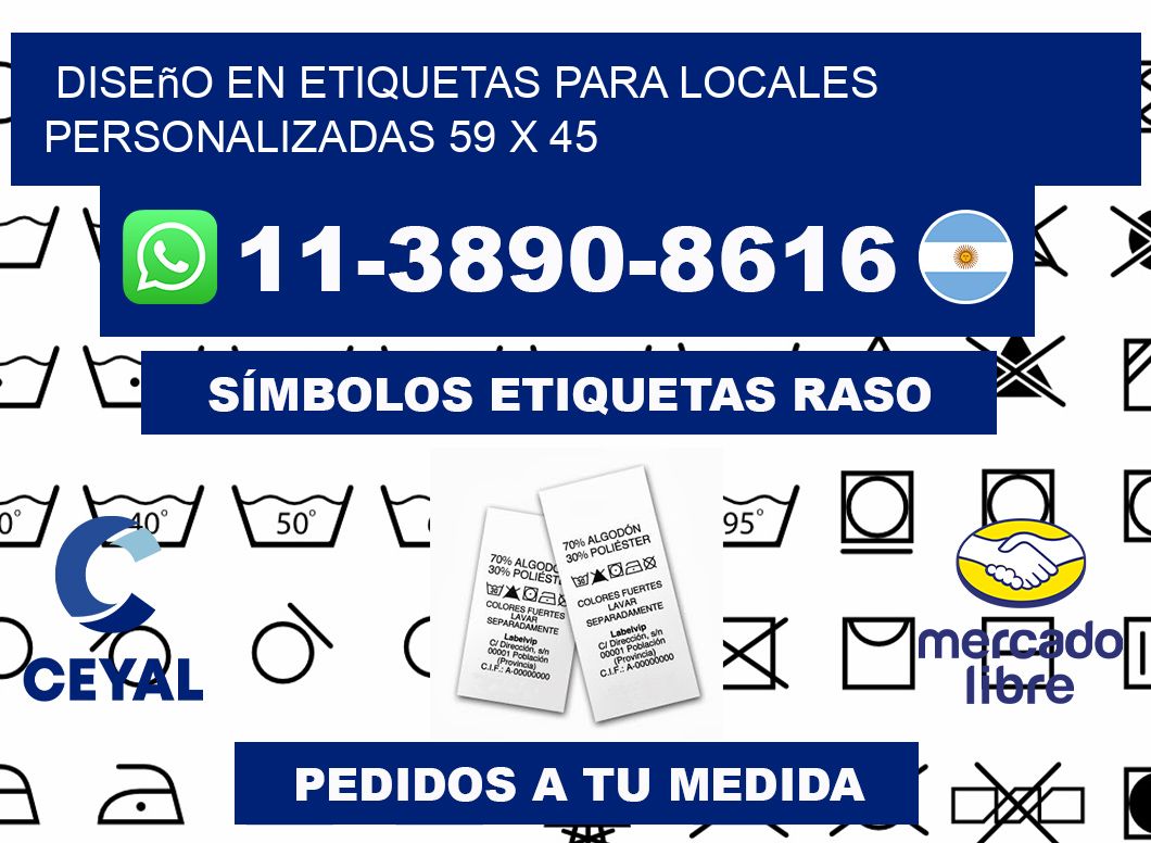 diseño en etiquetas para locales personalizadas 59 x 45