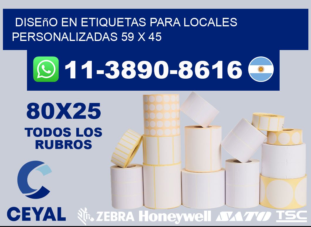 diseño en etiquetas para locales personalizadas 59 x 45